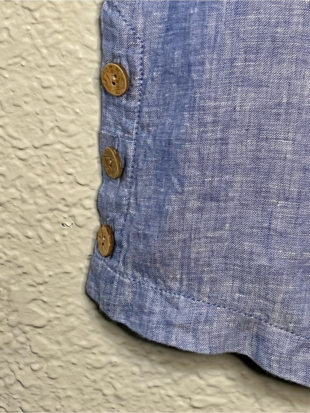 Cynthia Rowley Linen Short Sleeve Button Side Top Blue Casual Summer Blouse S - Picture 7 of 8